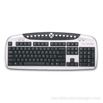 Wired Multimedia Keyboard,107-keys, Fashionable and Simple Design, Waterproof